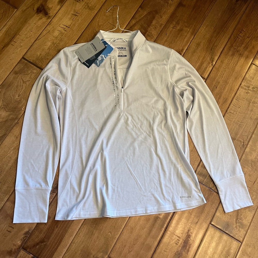 NWT Ladies ANNIKA CUTTER & BUCK Frequency Long Sleeve Golf Tennis Shirt Medium